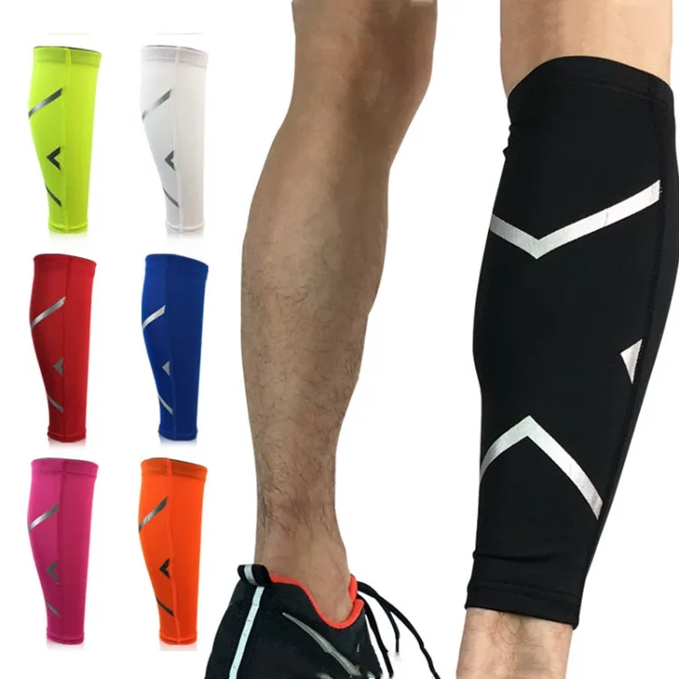 1 Pair Sports Breathable Compression Calf Sleeves Riding Running Protective Gear, Spec: XL (Red)