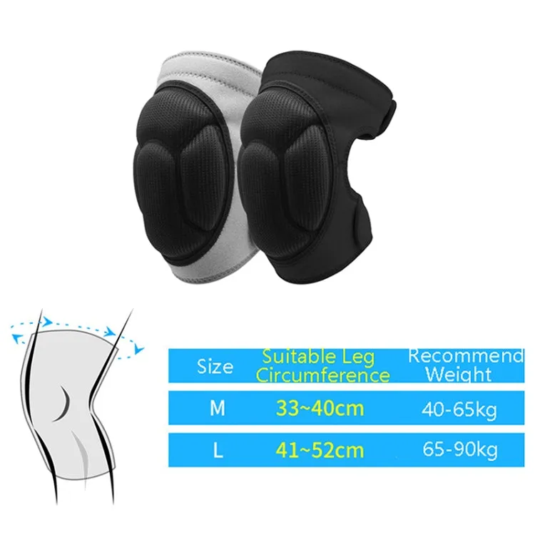 1pair HX-0211 Anti-Collision Sponge Knee Pads Volleyball Football Dance Roller Skating Protective Gear, Specification: M (Black)