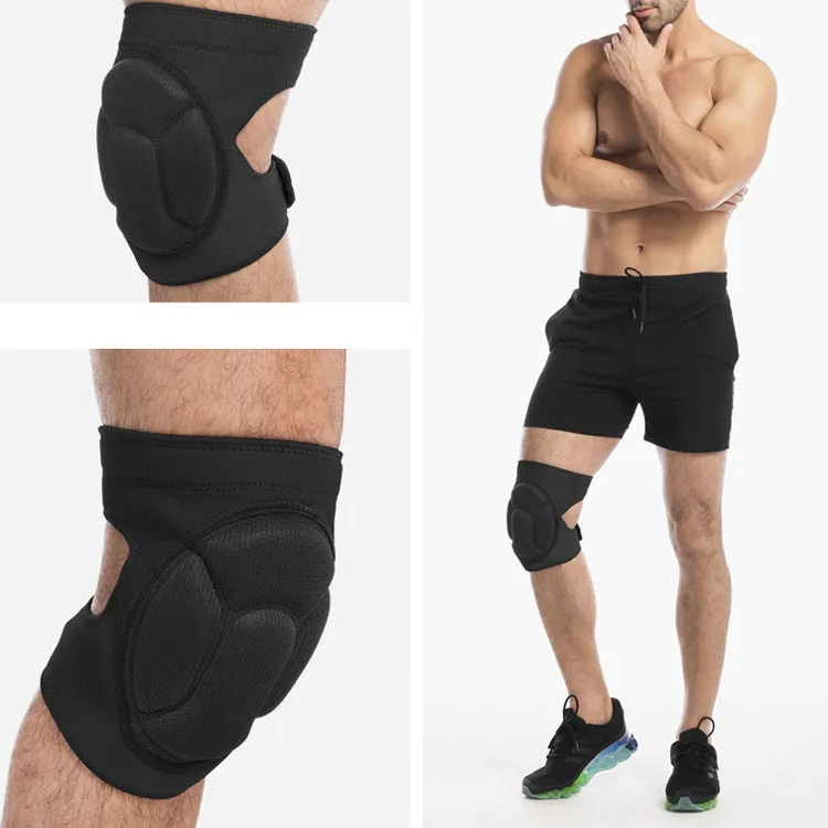 1pair HX-0211 Anti-Collision Sponge Knee Pads Volleyball Football Dance Roller Skating Protective Gear, Specification: M (Black)