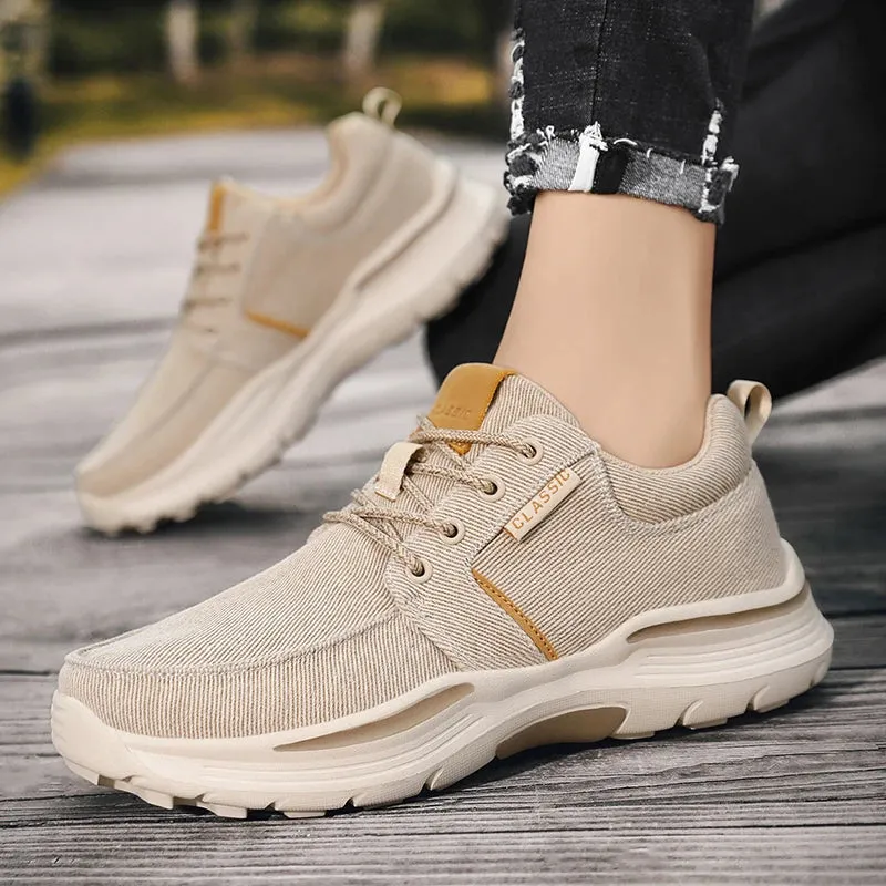 Amozae-BKQU New Men's Casual Shoes Breathable Canvas Shoes Lightweight Men's Vulcanized Shoes Soft Flat Outdoor Men's Sneakers Loafers