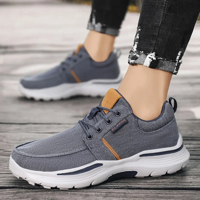 Amozae-BKQU New Men's Casual Shoes Breathable Canvas Shoes Lightweight Men's Vulcanized Shoes Soft Flat Outdoor Men's Sneakers Loafers