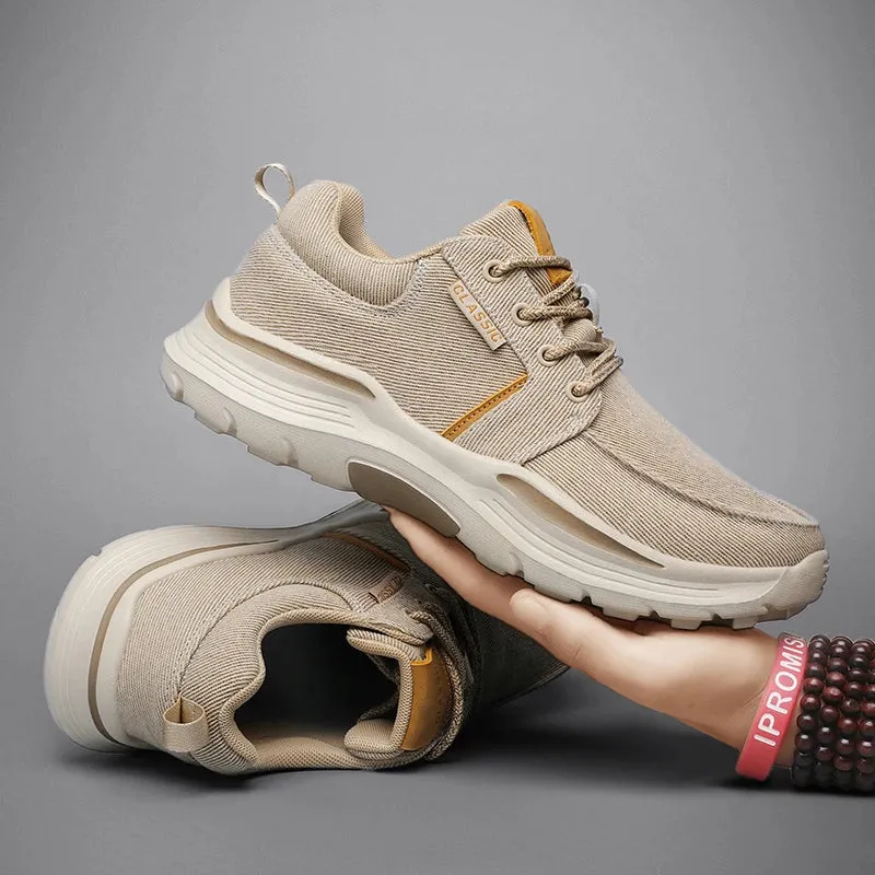 Amozae-BKQU New Men's Casual Shoes Breathable Canvas Shoes Lightweight Men's Vulcanized Shoes Soft Flat Outdoor Men's Sneakers Loafers