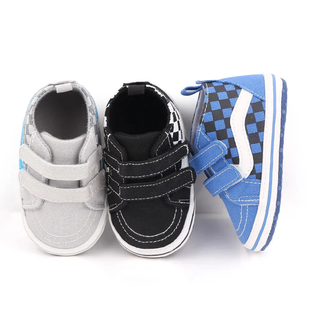 Baby Boy Shoes Checkerboard Print Casual Canvas Soft Sole Newborn