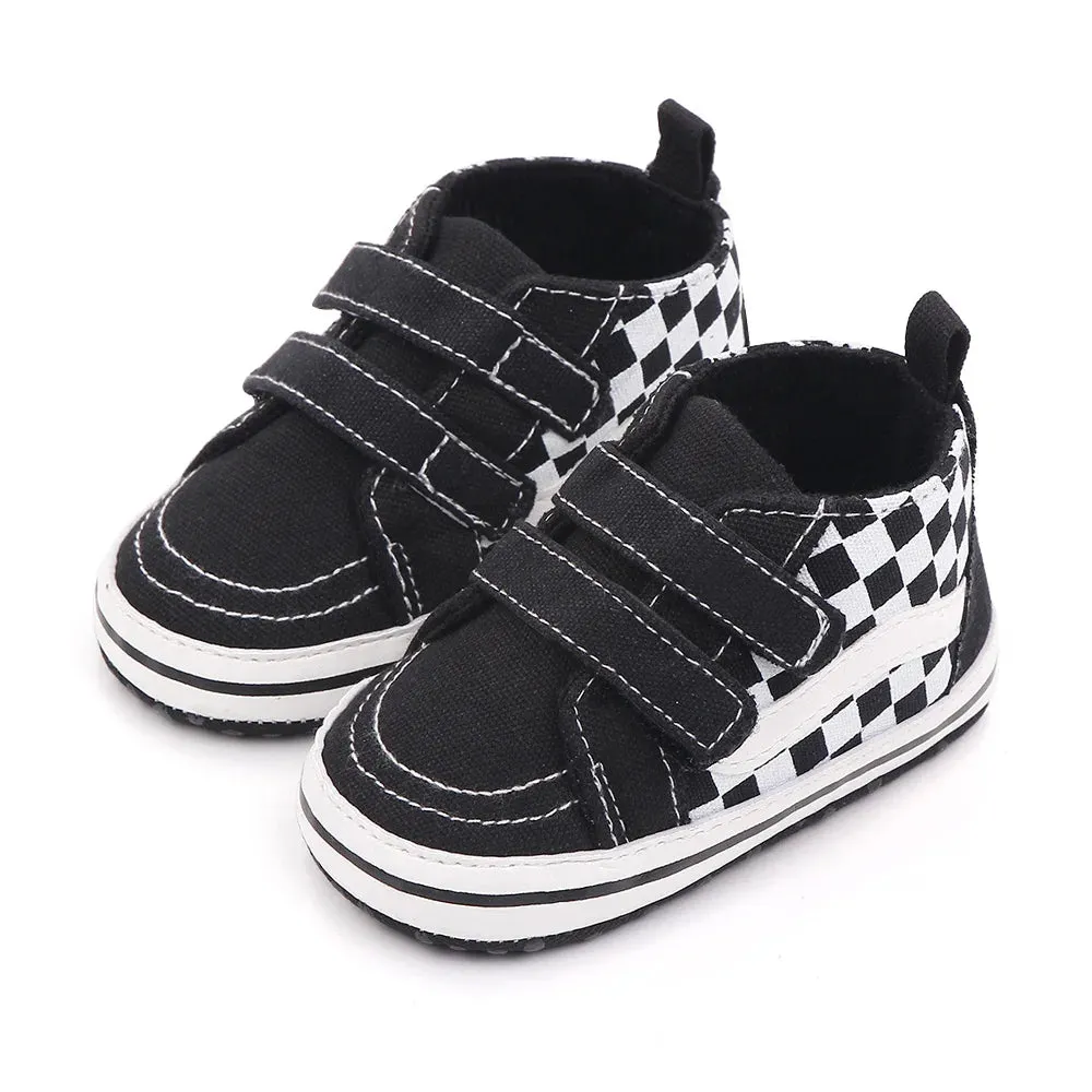 Baby Boy Shoes Checkerboard Print Casual Canvas Soft Sole Newborn
