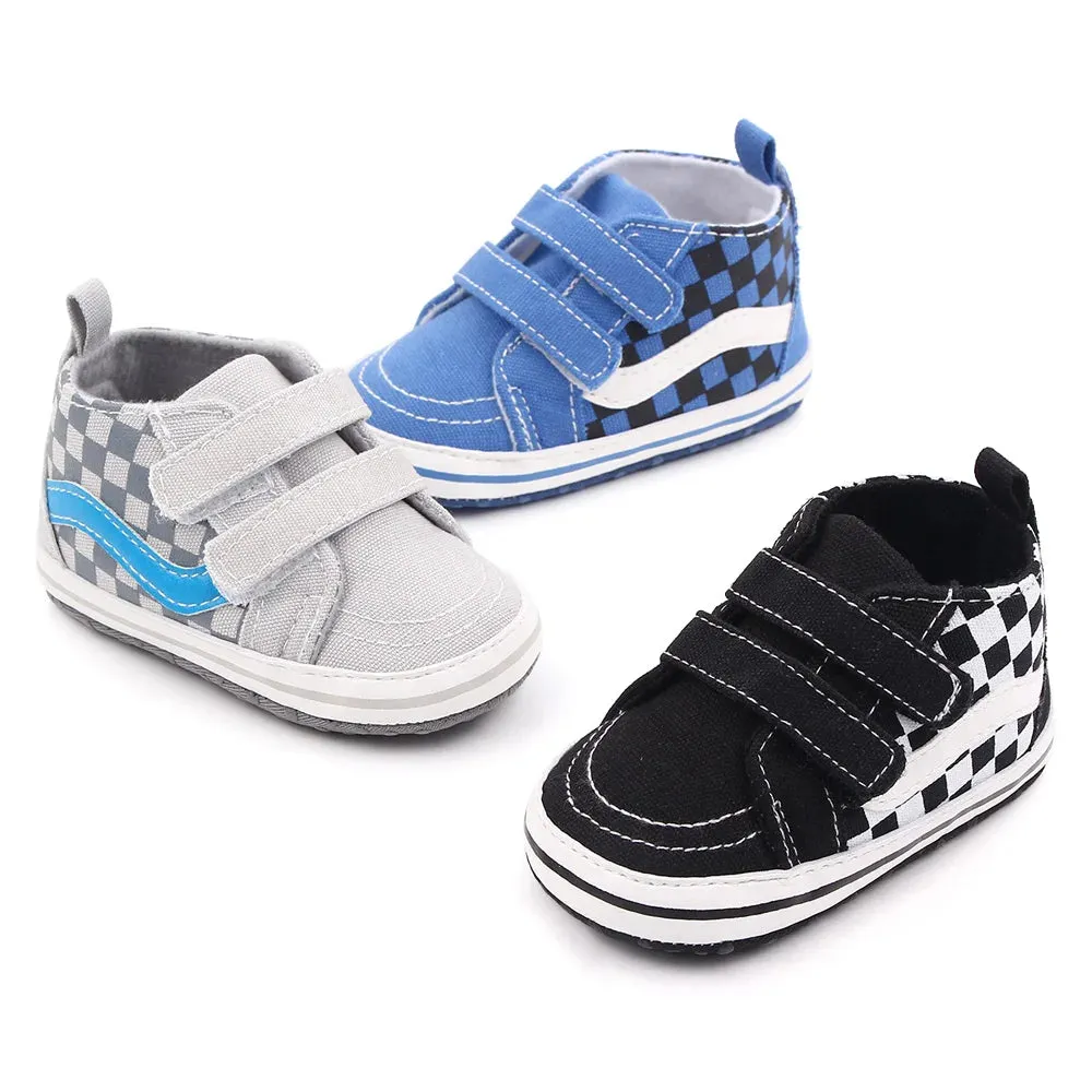 Baby Boy Shoes Checkerboard Print Casual Canvas Soft Sole Newborn