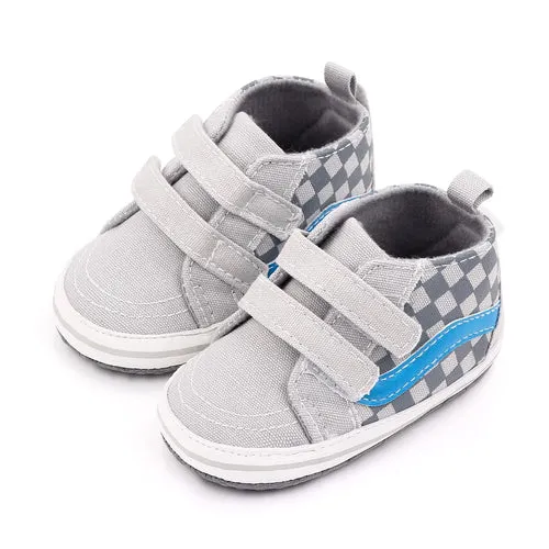 Baby Boy Shoes Checkerboard Print Casual Canvas Soft Sole Newborn