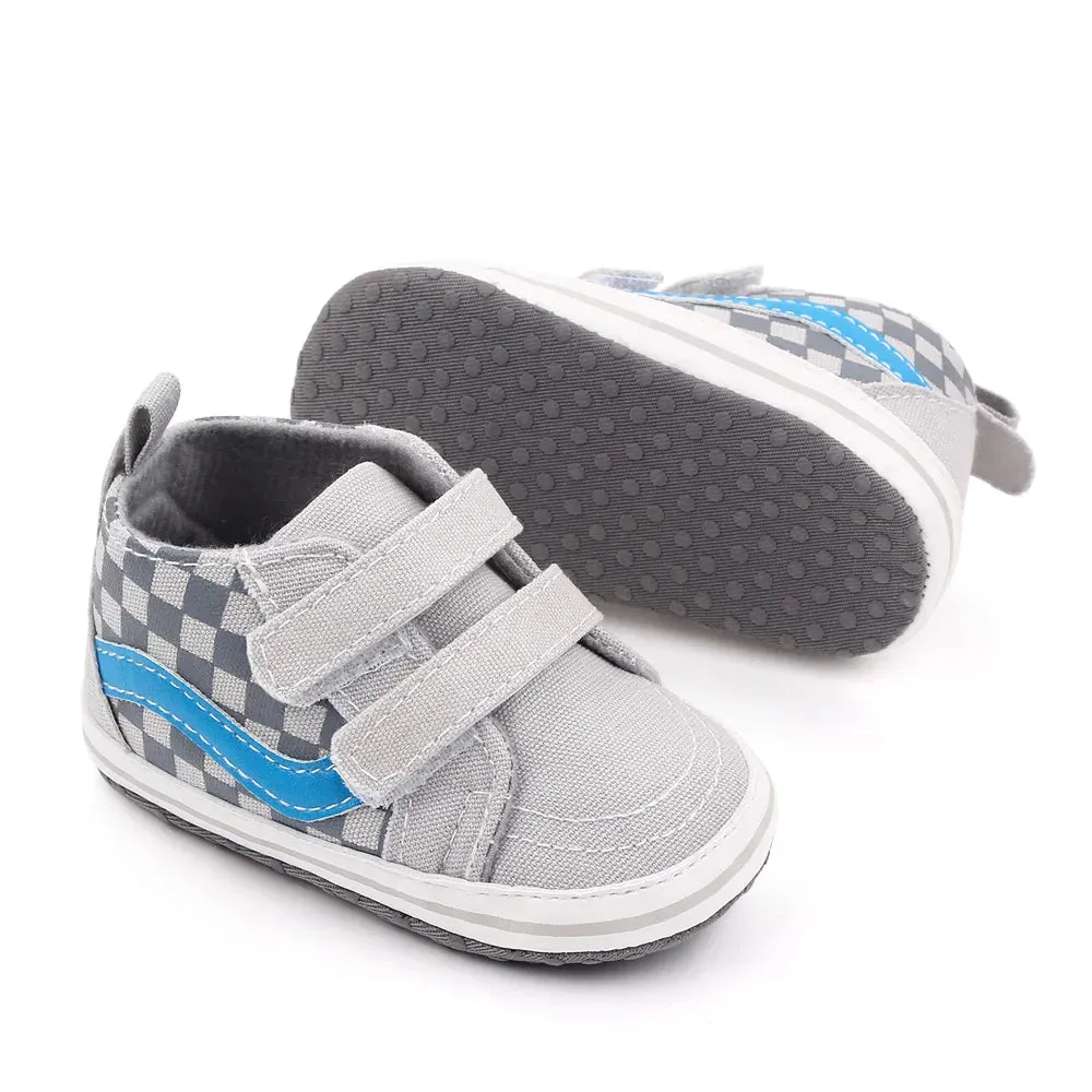 Baby Boy Shoes Checkerboard Print Casual Canvas Soft Sole Newborn