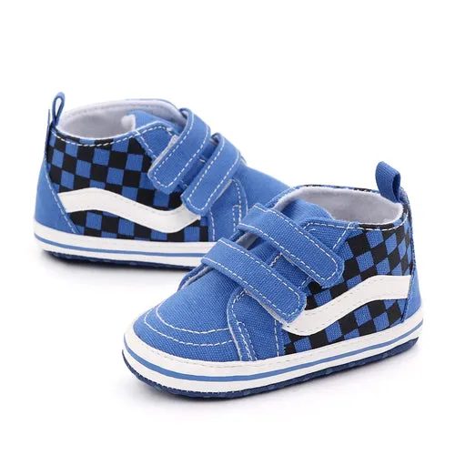 Baby Boy Shoes Checkerboard Print Casual Canvas Soft Sole Newborn