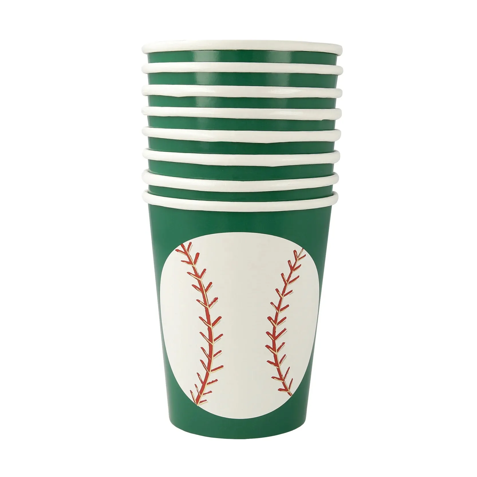 Baseball Cups, Set of 8 Baseball Paper Cups by Meri Meri