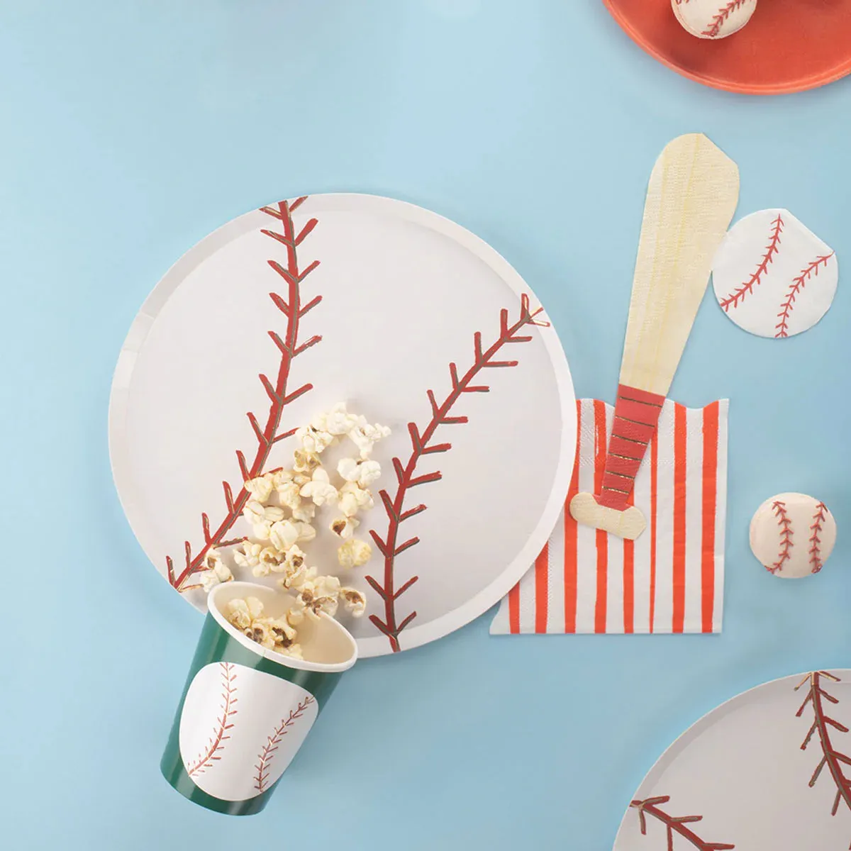 Baseball Cups, Set of 8 Baseball Paper Cups by Meri Meri
