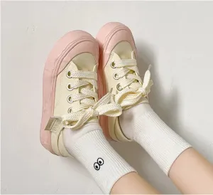 binfenxie  -  Canvas Shoes Women Platform Sneakers Ins Fashion Designer Female Vulcanize Shoes Round Toe Flat Shoe Low-top Casual Ladies Shoes