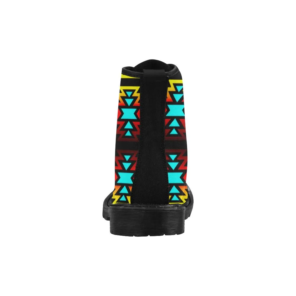 Black Fire and Sky Boots for Men (Black)