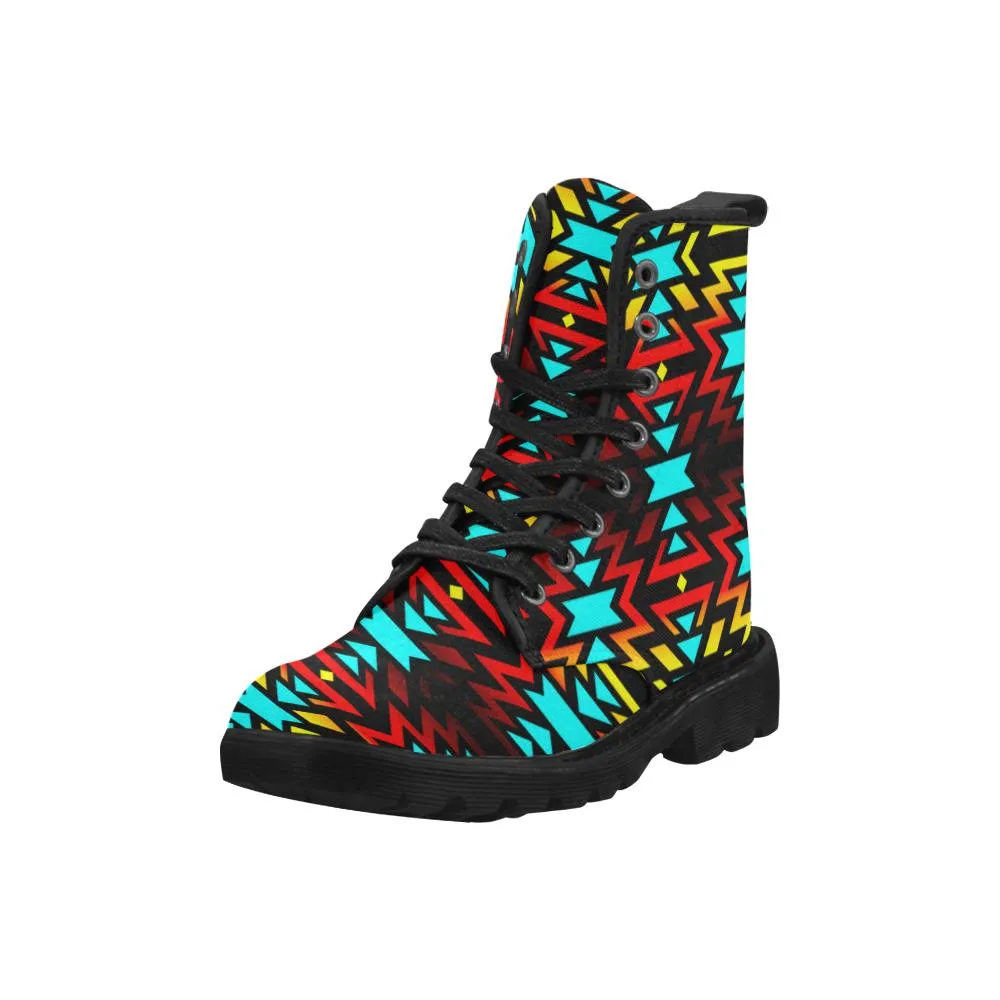 Black Fire and Sky Boots for Men (Black)