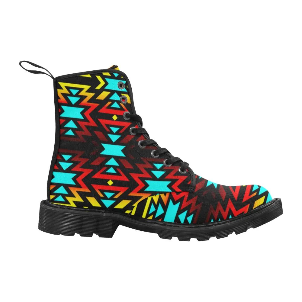 Black Fire and Sky Boots for Men (Black)
