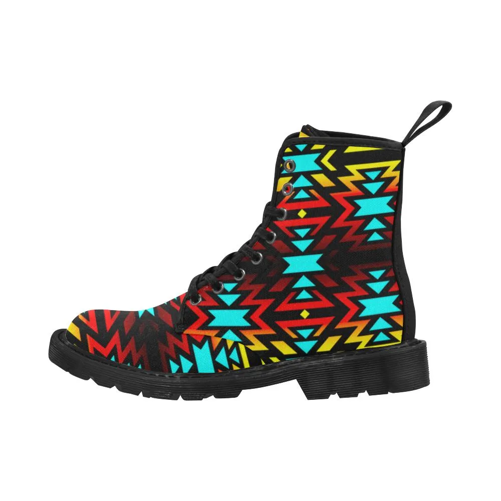 Black Fire and Sky Boots for Men (Black)