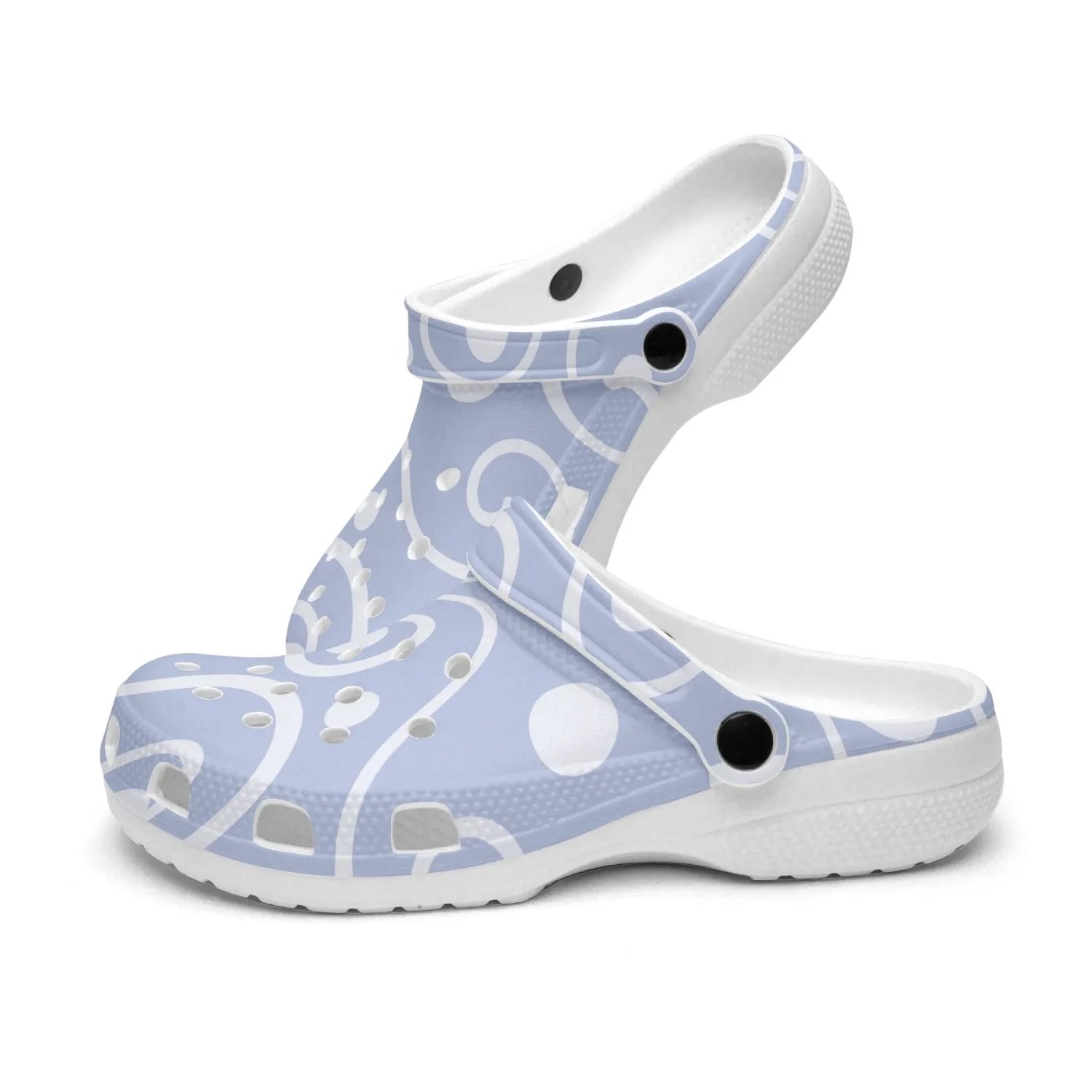 Blue Abstract Art All Over Printed Clogs