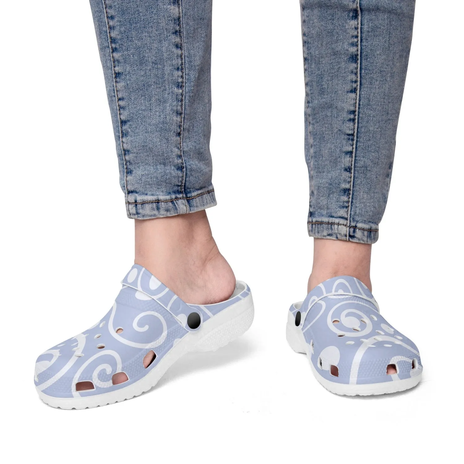 Blue Abstract Art All Over Printed Clogs