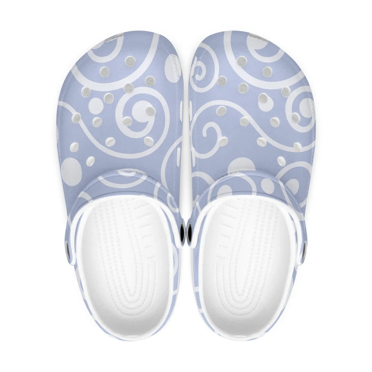 Blue Abstract Art All Over Printed Clogs