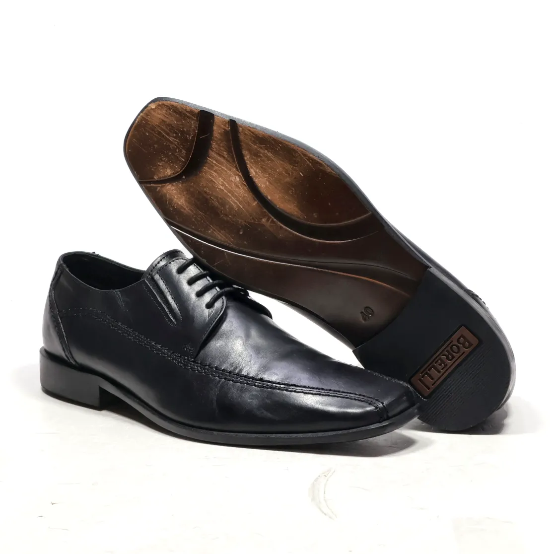 Borelli Formal Lace Ups Leather Black Colour For Men