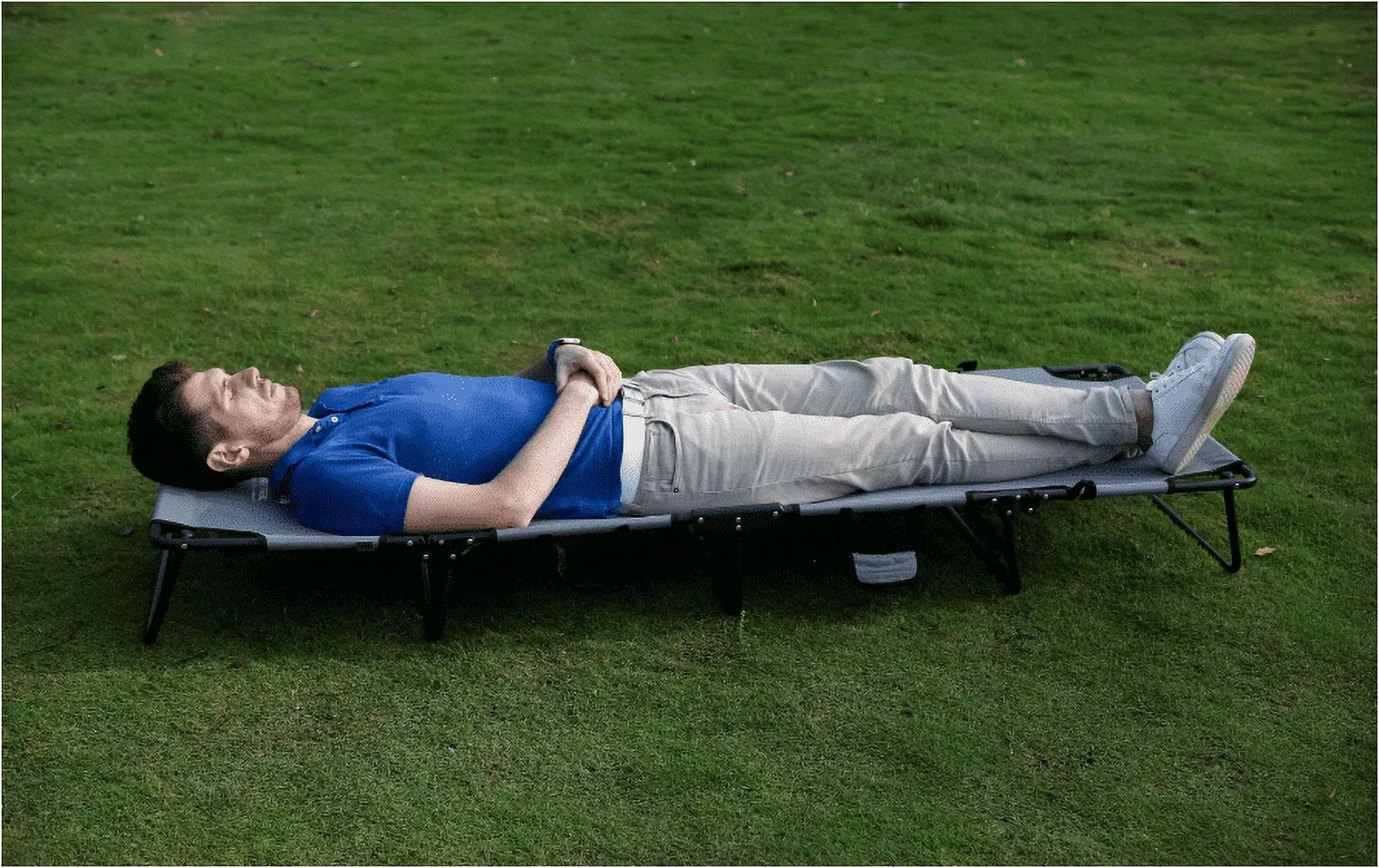 Camping Folding with Easy Setup Cot, Gray, Adult, 75.6 in X 25 in X 8.46In
