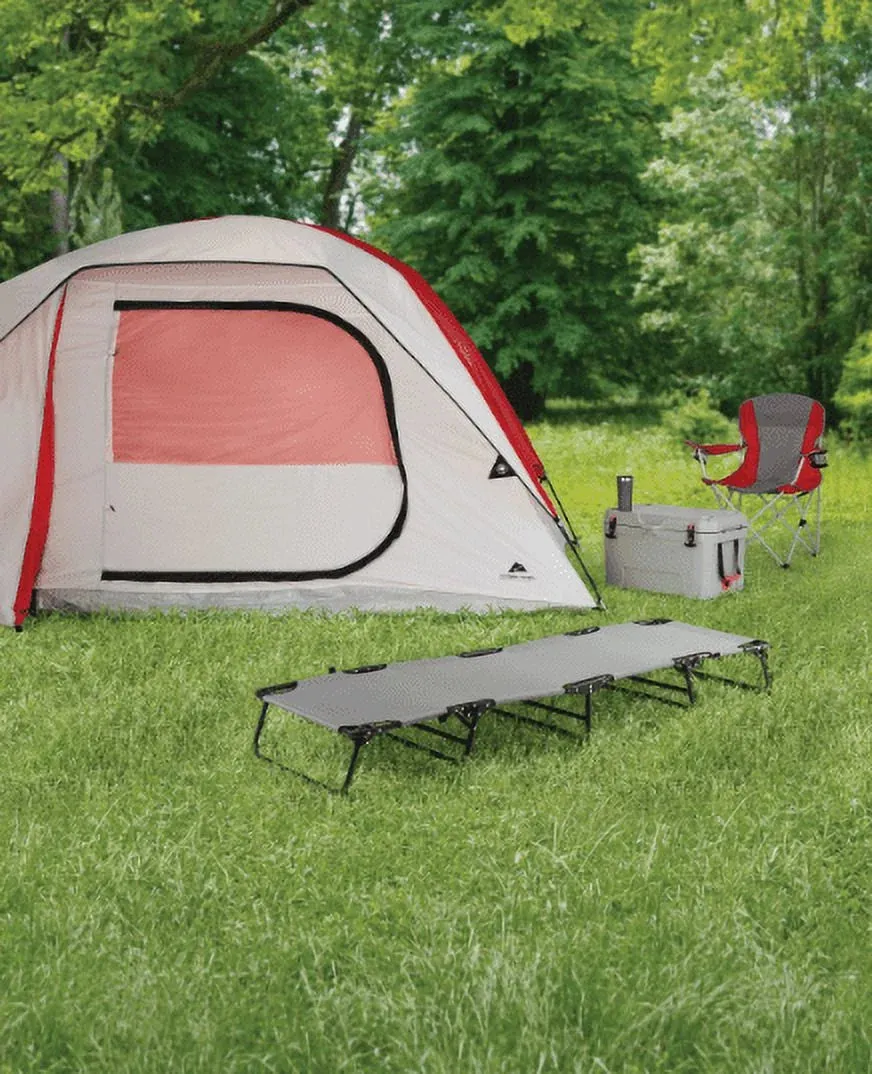 Camping Folding with Easy Setup Cot, Gray, Adult, 75.6 in X 25 in X 8.46In