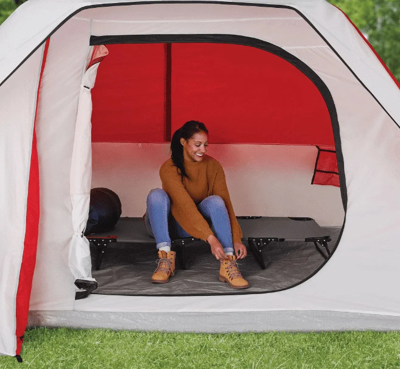 Camping Folding with Easy Setup Cot, Gray, Adult, 75.6 in X 25 in X 8.46In
