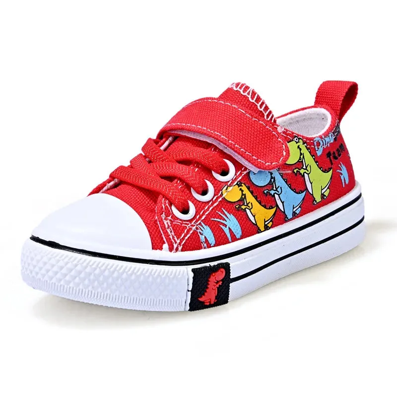 Children cartoon canvas shoes boys and girls casual low-top shoes baby spring and autumn breathable single fashion sneakers