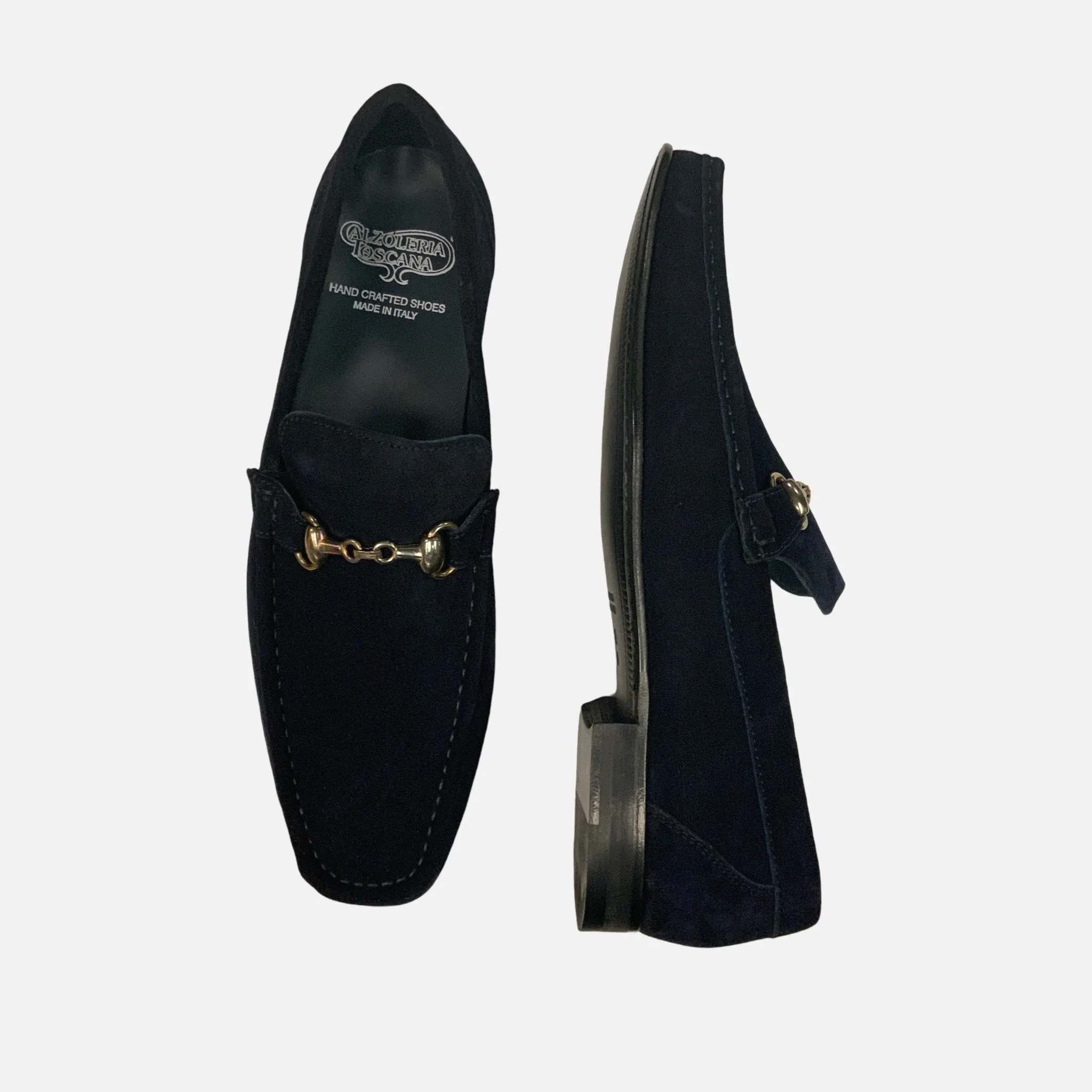 Clearance | Mens Blue Suede Italian Bit Loafer by Calzoleria Toscana | Last Pairs