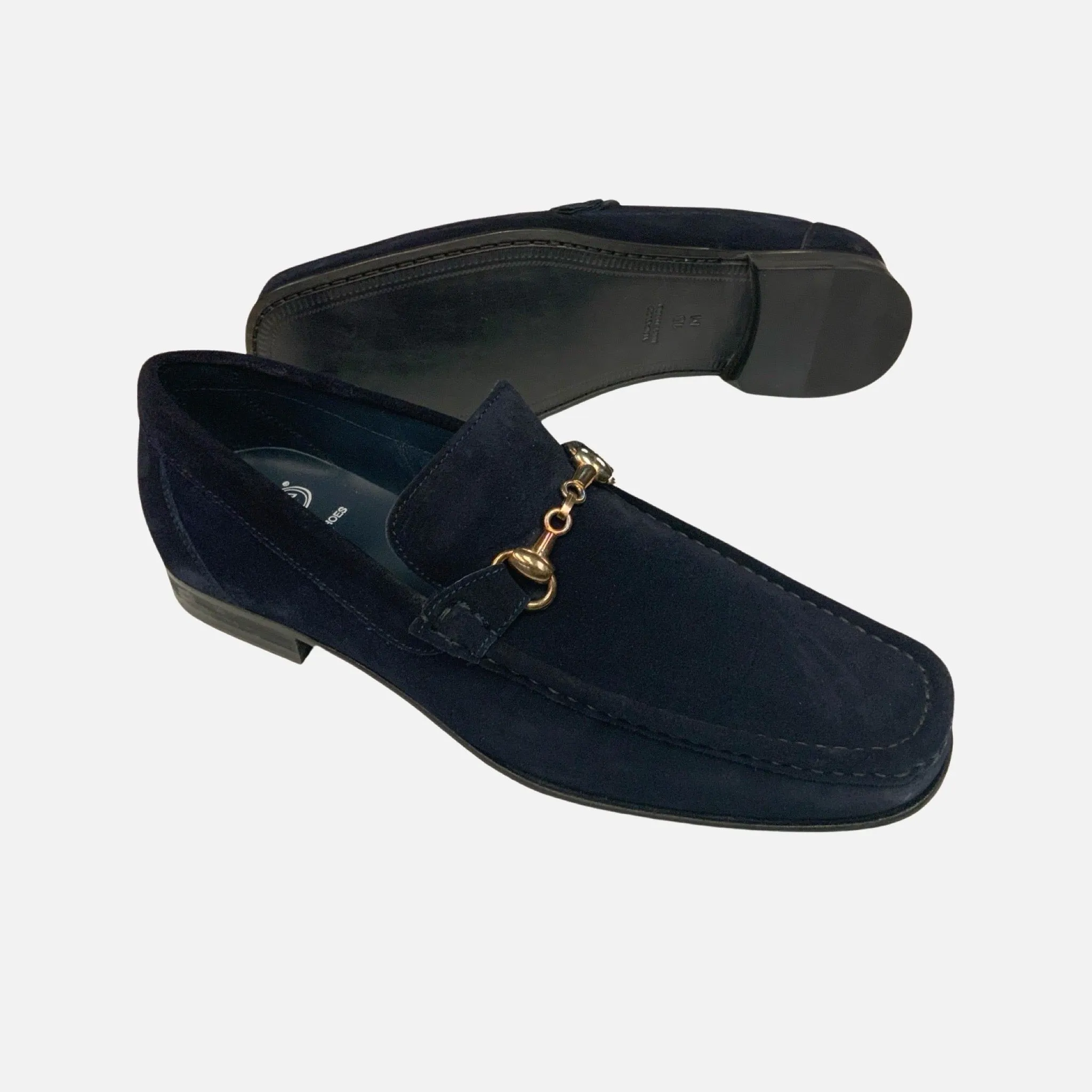 Clearance | Mens Blue Suede Italian Bit Loafer by Calzoleria Toscana | Last Pairs