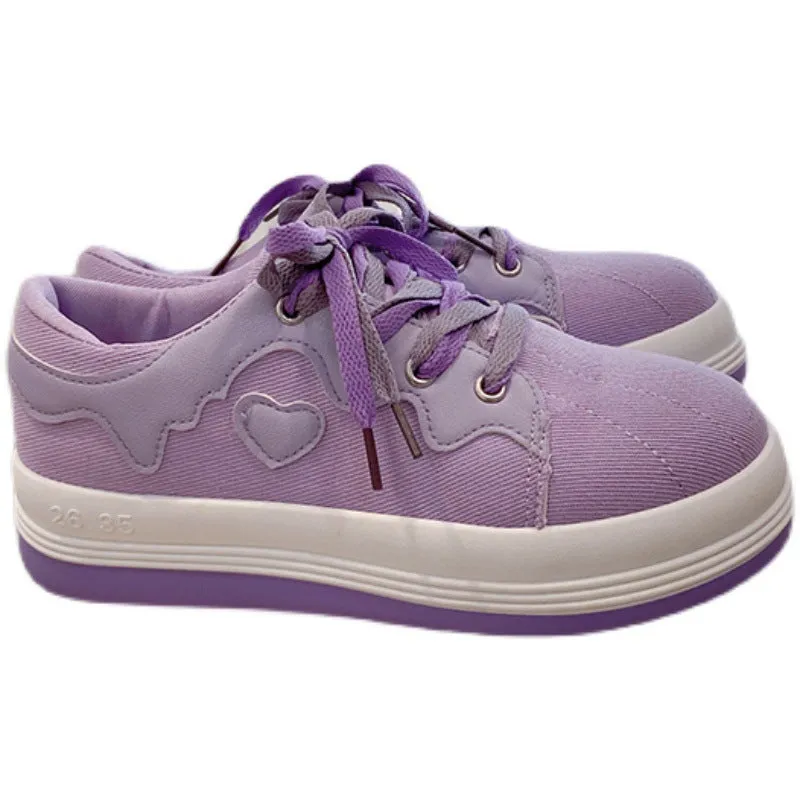 College Style Cute Niche Big Head Canvas Sneakers Women Trend