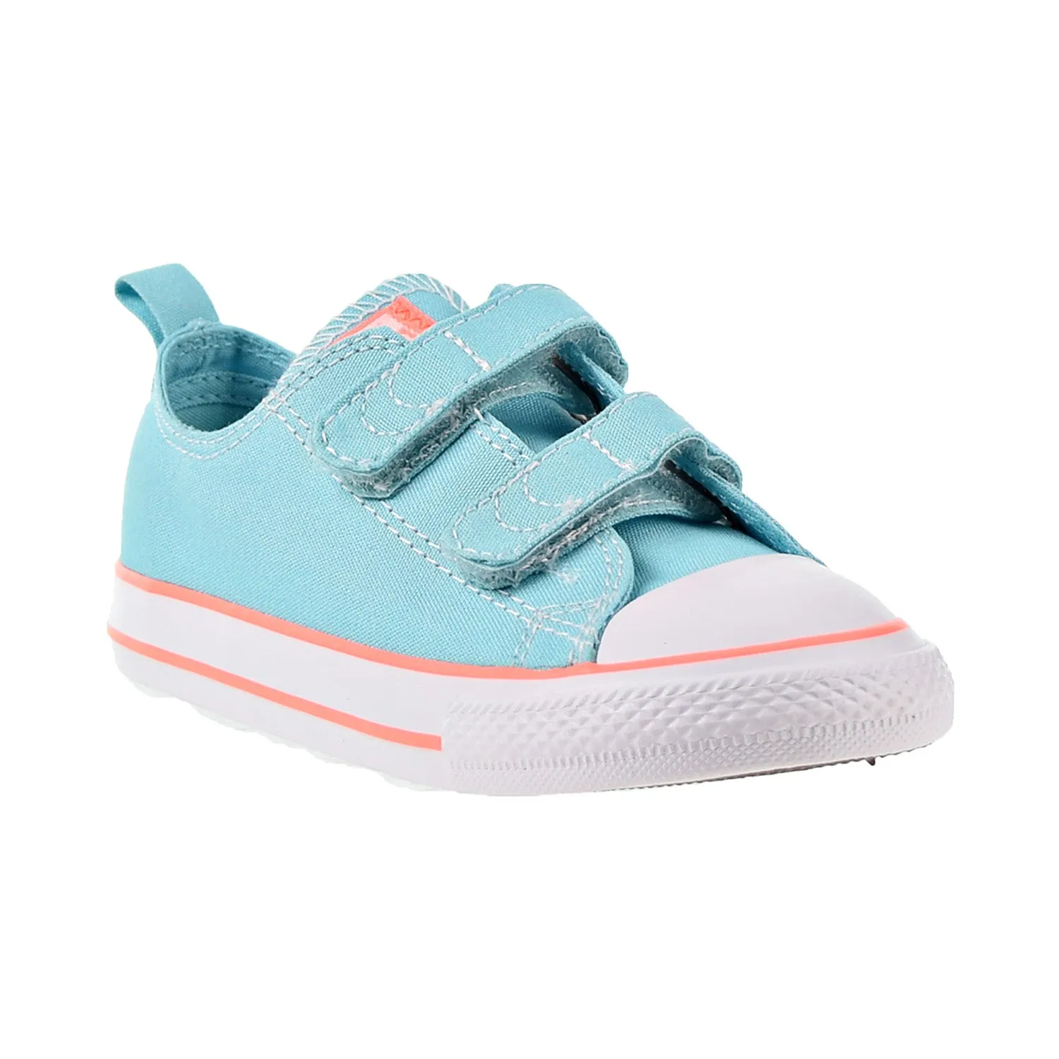 Converse Chuck Taylor All Star 2V OX Toddler's Shoes Bleached Aqua-Crimson Pulse
