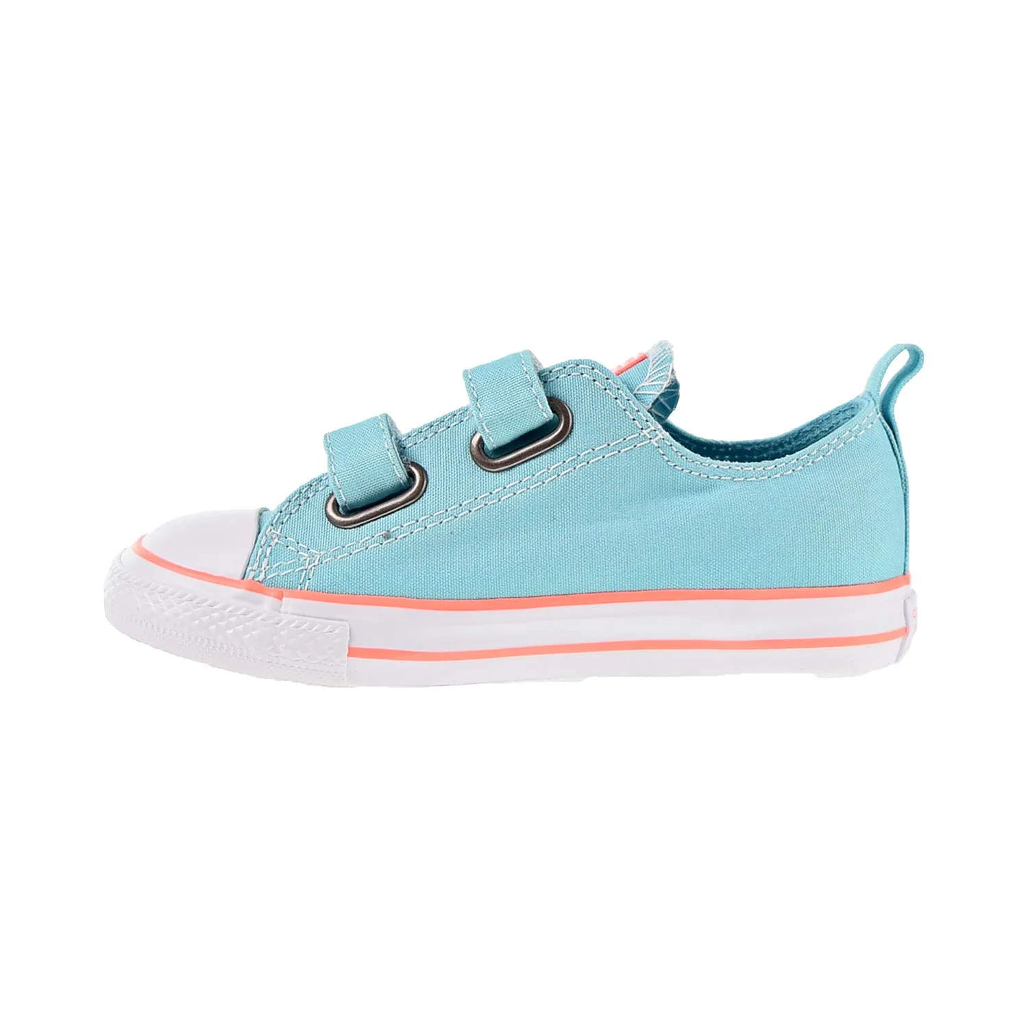 Converse Chuck Taylor All Star 2V OX Toddler's Shoes Bleached Aqua-Crimson Pulse