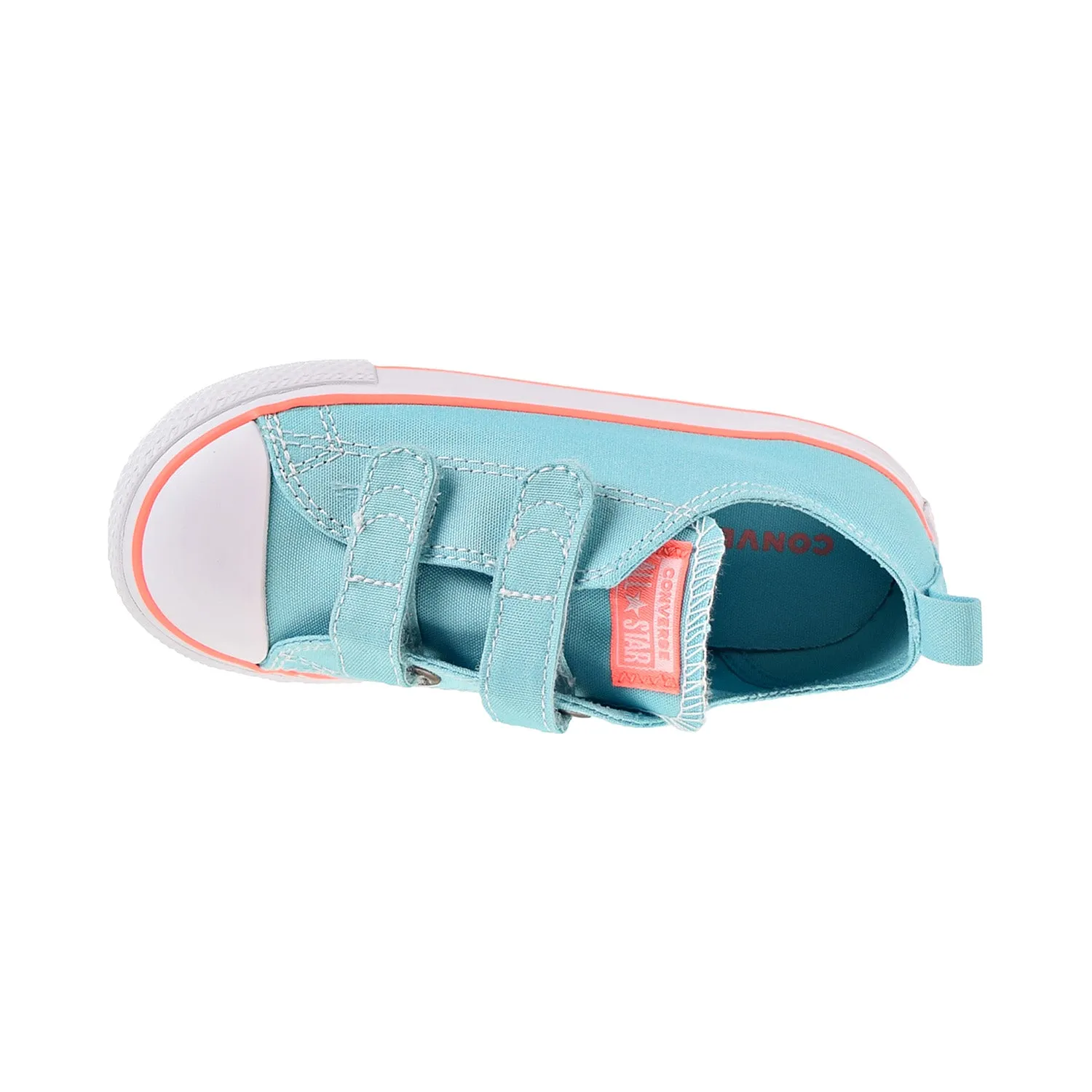 Converse Chuck Taylor All Star 2V OX Toddler's Shoes Bleached Aqua-Crimson Pulse