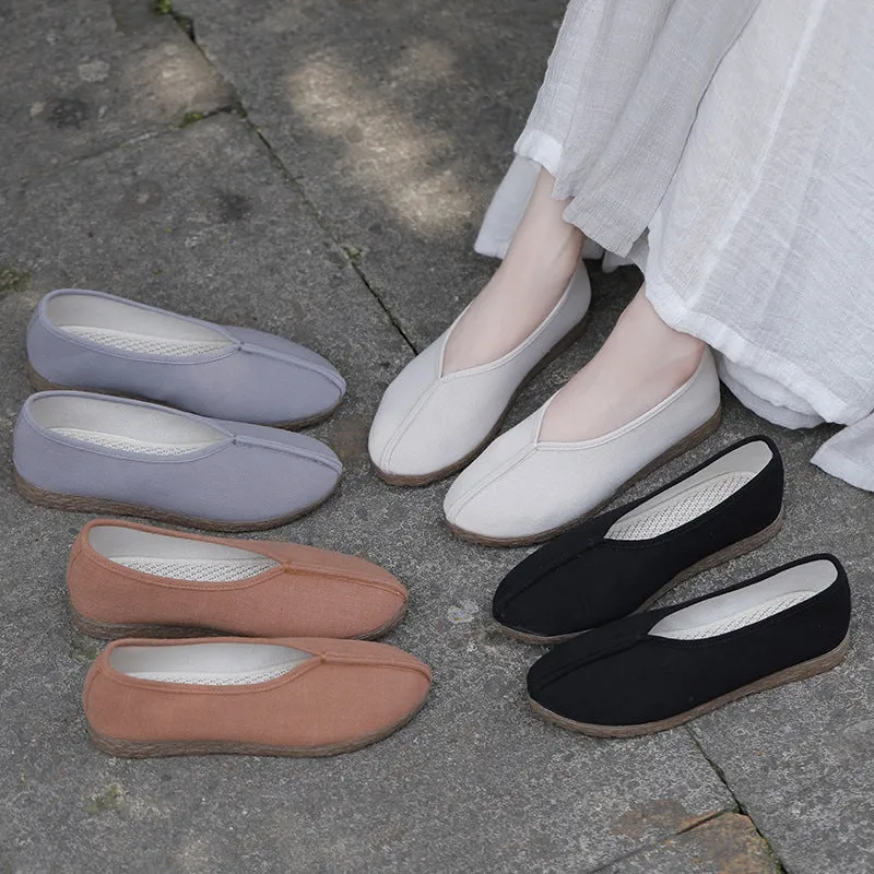 Cool Beijing Cloth Pumps Cotton Round Canvas Shoes