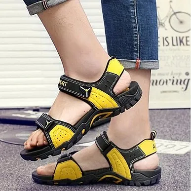 Cuzcare Men Orthopedic Sandals Velcro Summer Footwear