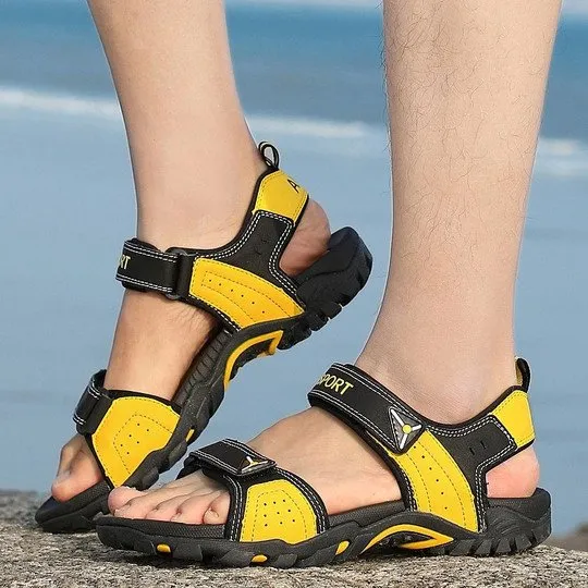 Cuzcare Men Orthopedic Sandals Velcro Summer Footwear