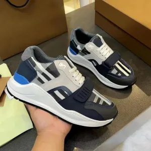 Designer Sneakers Striped Shoes Men Sneaker Brand Check Shoe Classic Platform Trainers Women Vintage Sneaker Season Flats Shoe Size 36-45