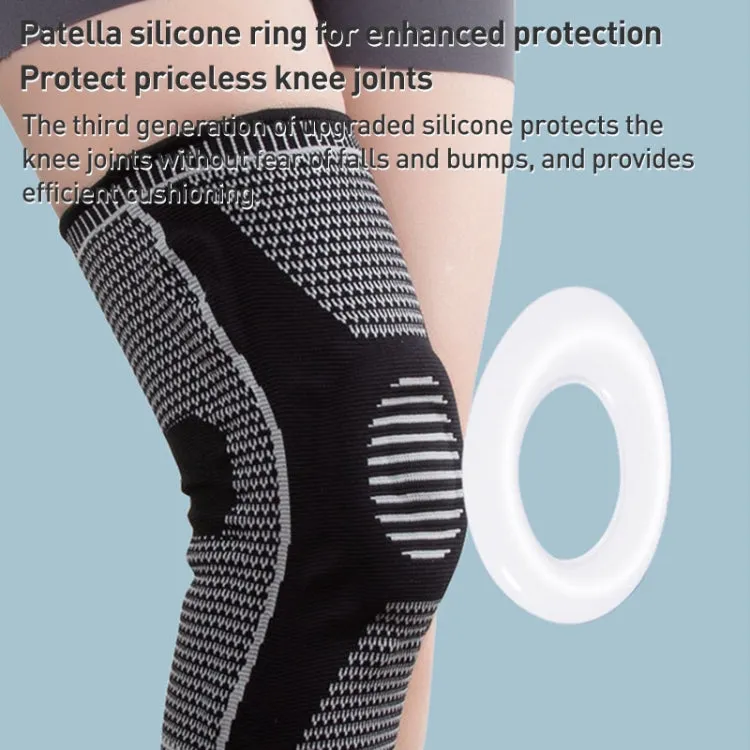 Dual Spring Support Silicone Sports Brace Fitness Protective Pads, Specification:XXXL Size(Black Grey)