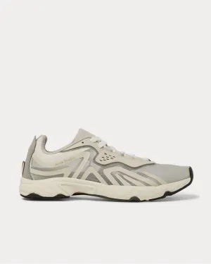 Faux Suede and Rubber-Trimmed Ripstop  Cream low top sneakers