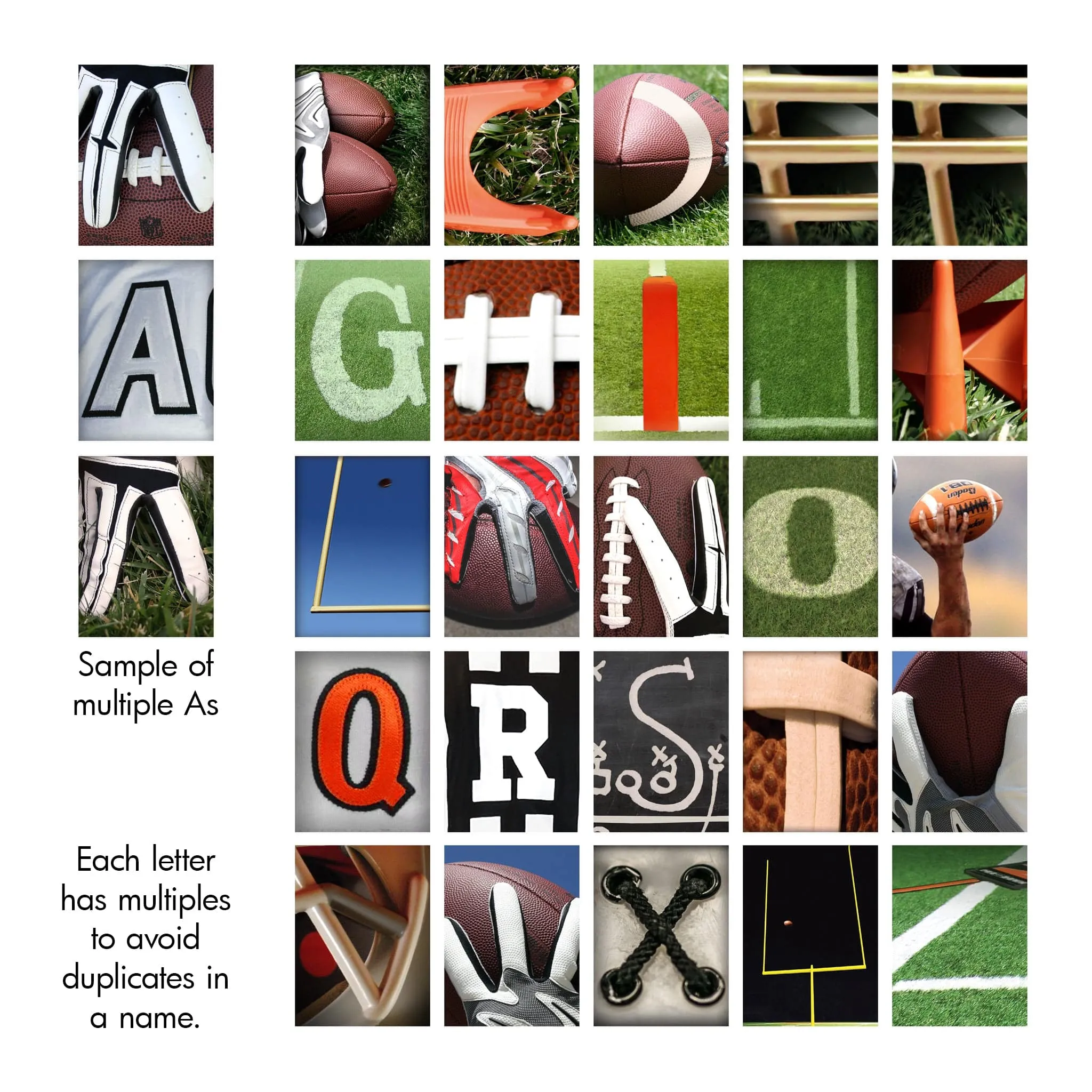 Football Letter Name Art Print