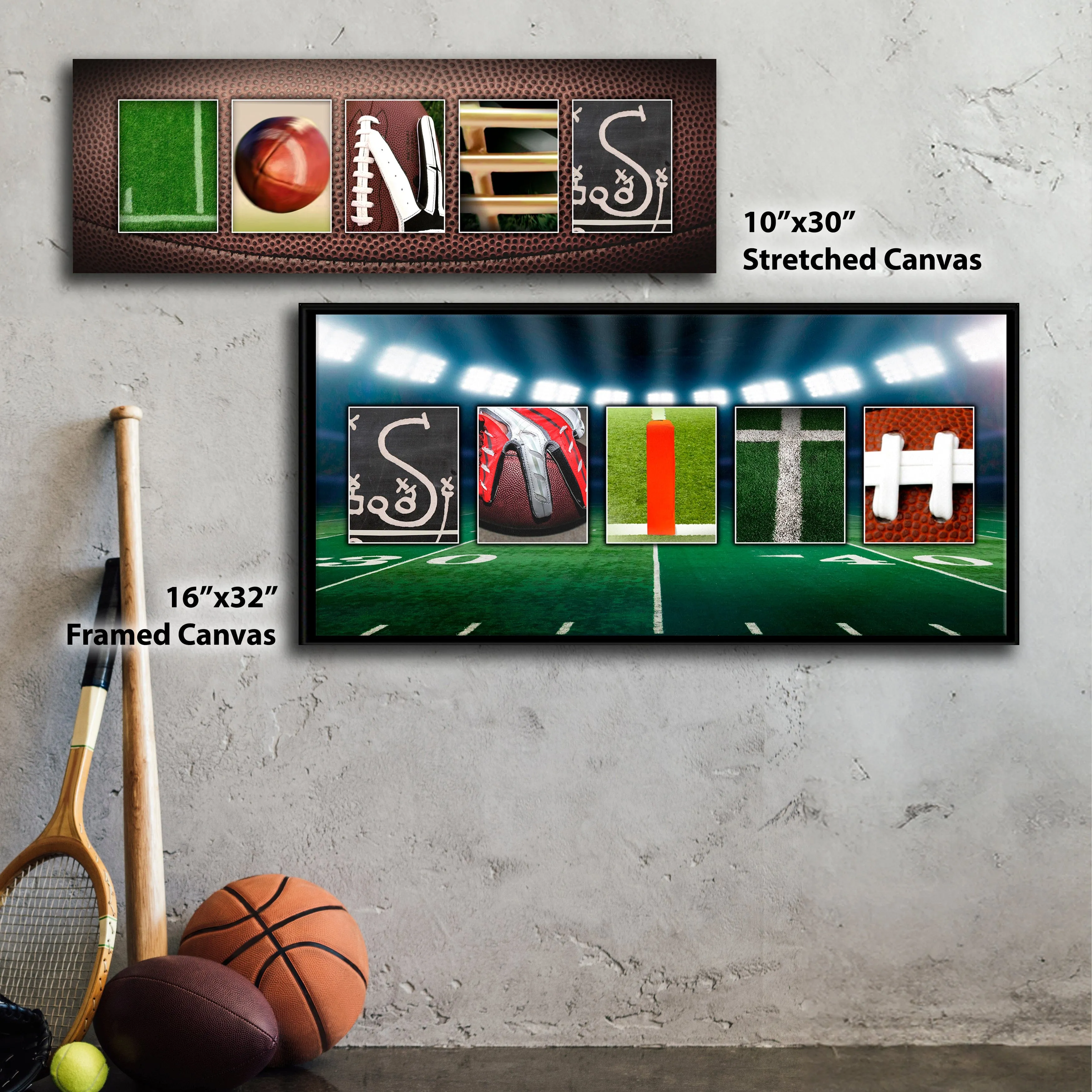 Football Letter Name Art Print