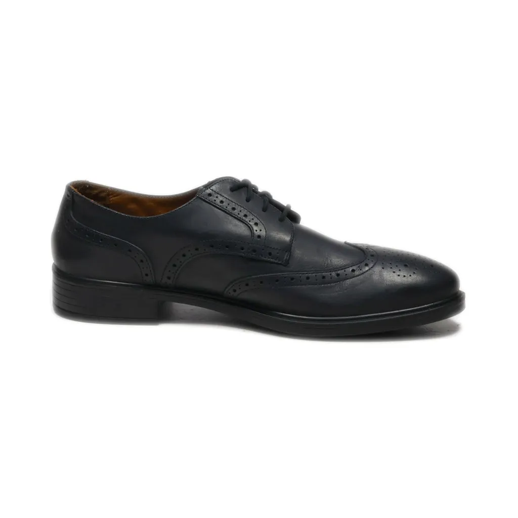 Geox Amphibiox Formal Lace Ups Leather Black Colour For Men