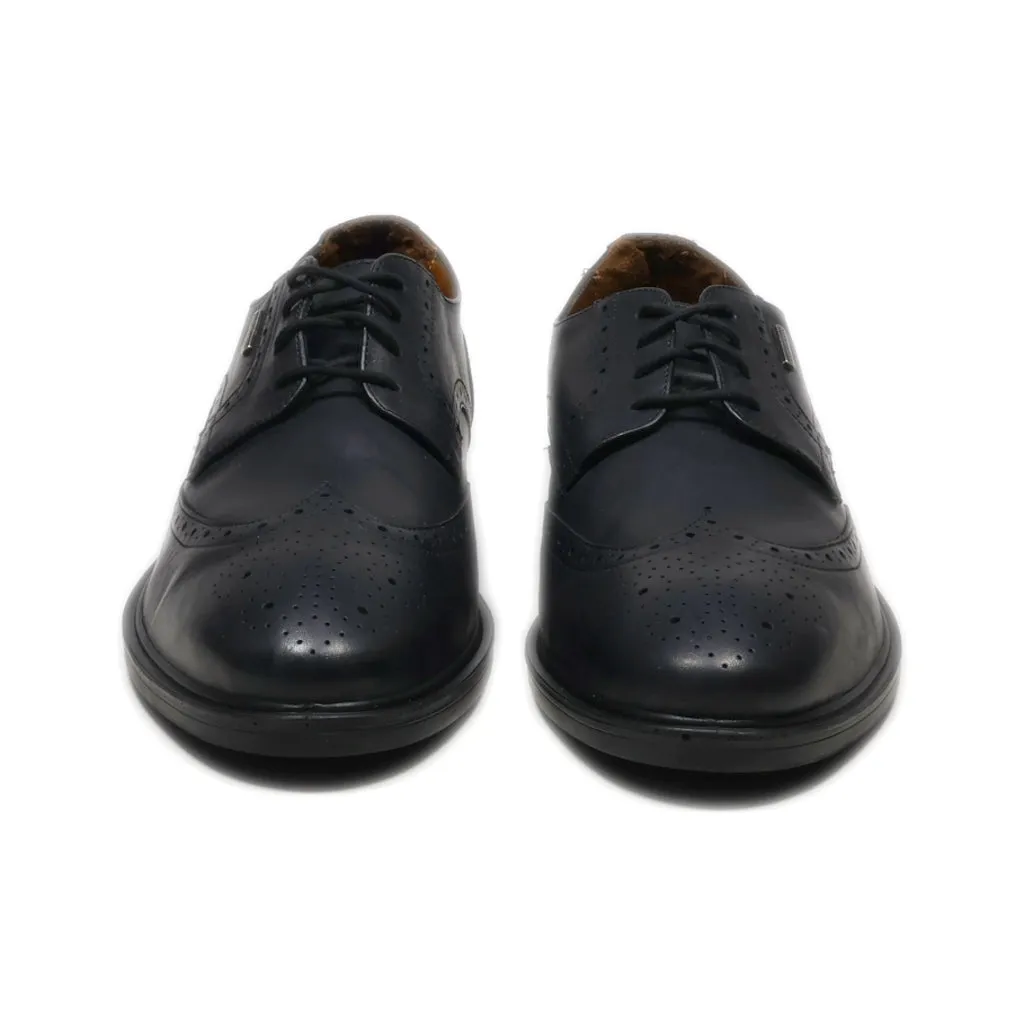 Geox Amphibiox Formal Lace Ups Leather Black Colour For Men