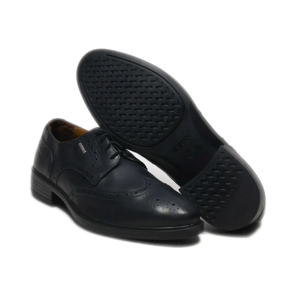 Geox Amphibiox Formal Lace Ups Leather Black Colour For Men