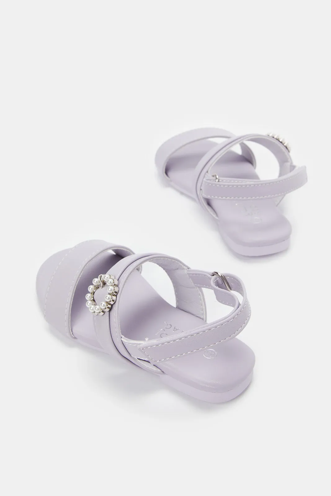 Girls Lilac Pearl Backstrap Sandal