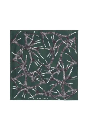 Green Silk Stag Pocket Square Green Silk Stag Pocket Square