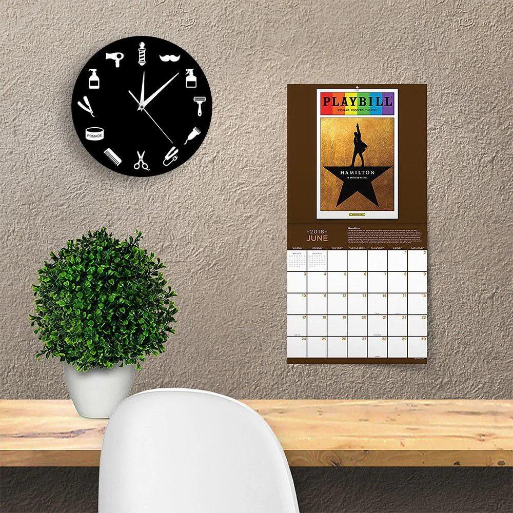 Hairstylist Business Wall Sign Barber Tools Designed Wall Clock Salon Artist Home Decor Barber Shop Pole Beauty Salon Wall Clock