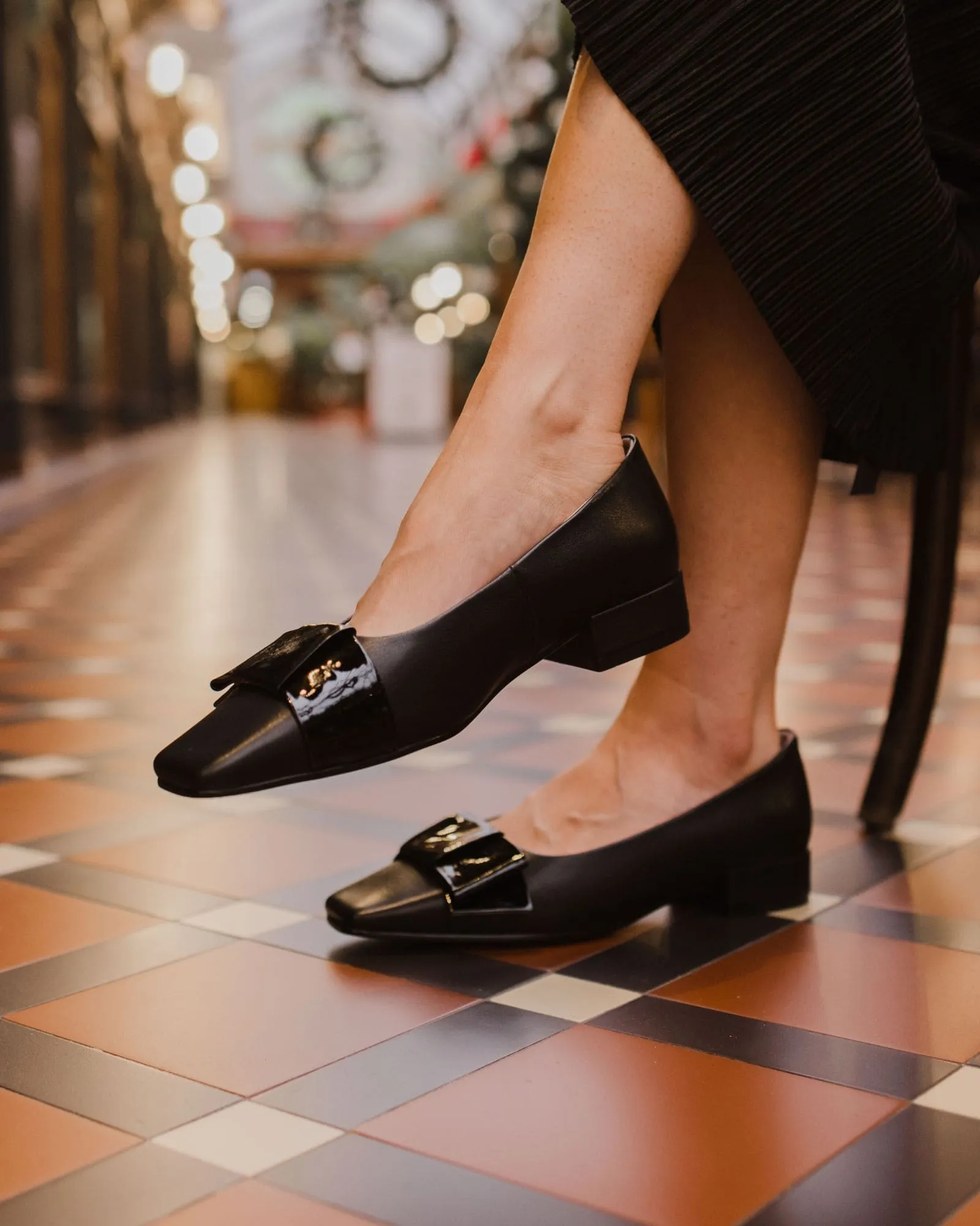 ICING FLATS BLACK LEATHER