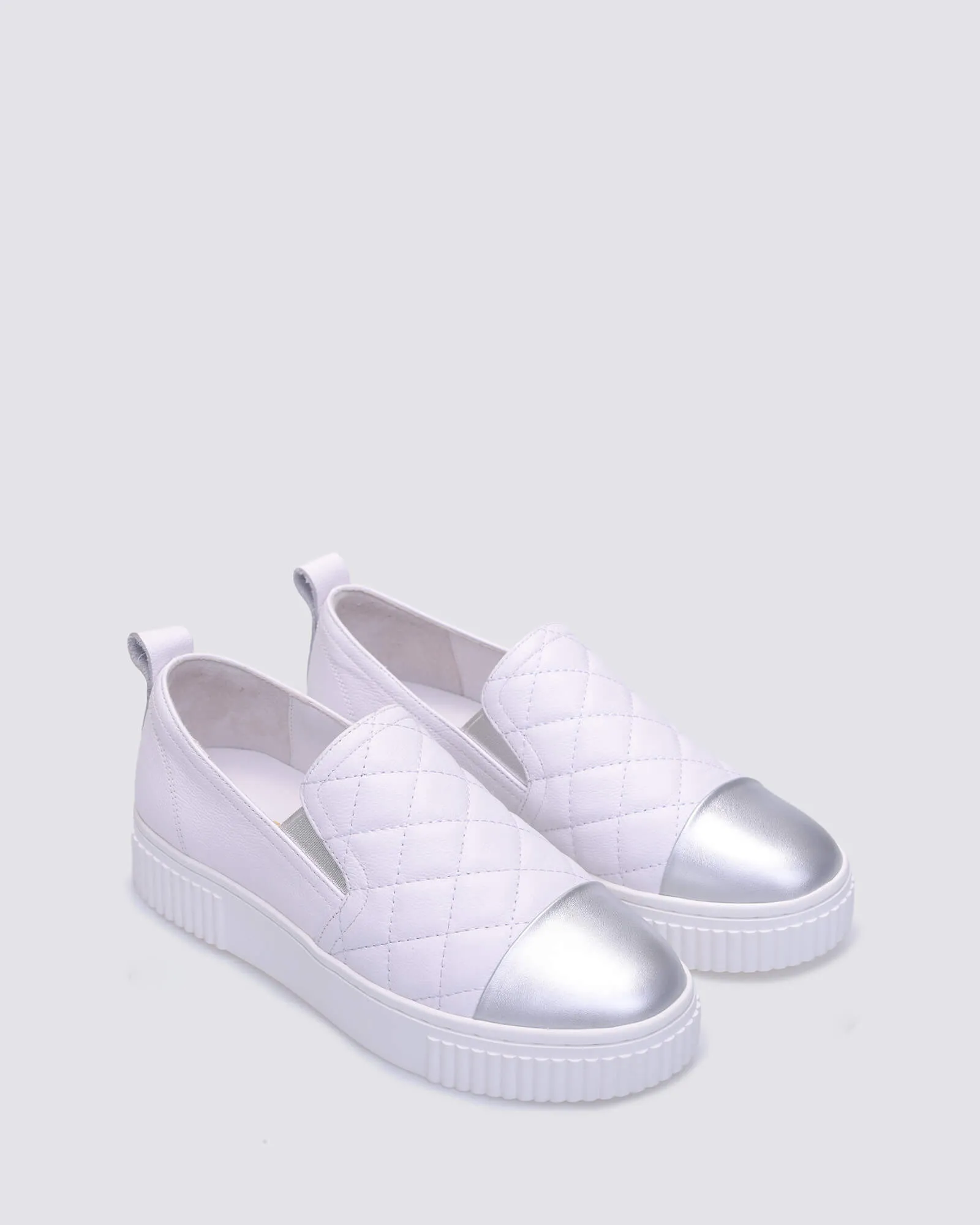 JAMIE SNEAKERS WHITE/SILVER LEATHER