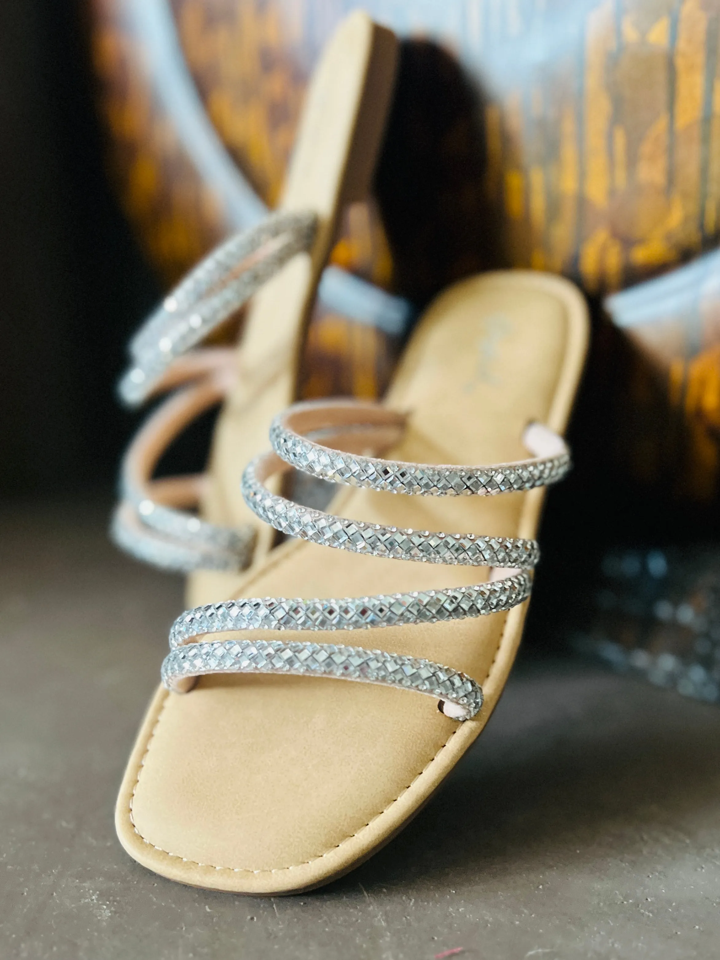 Kiowa Clear Rhinestone Strappy Sandal*
